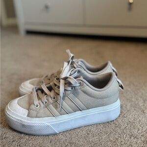 Adidas Beige Canvas Sneakers